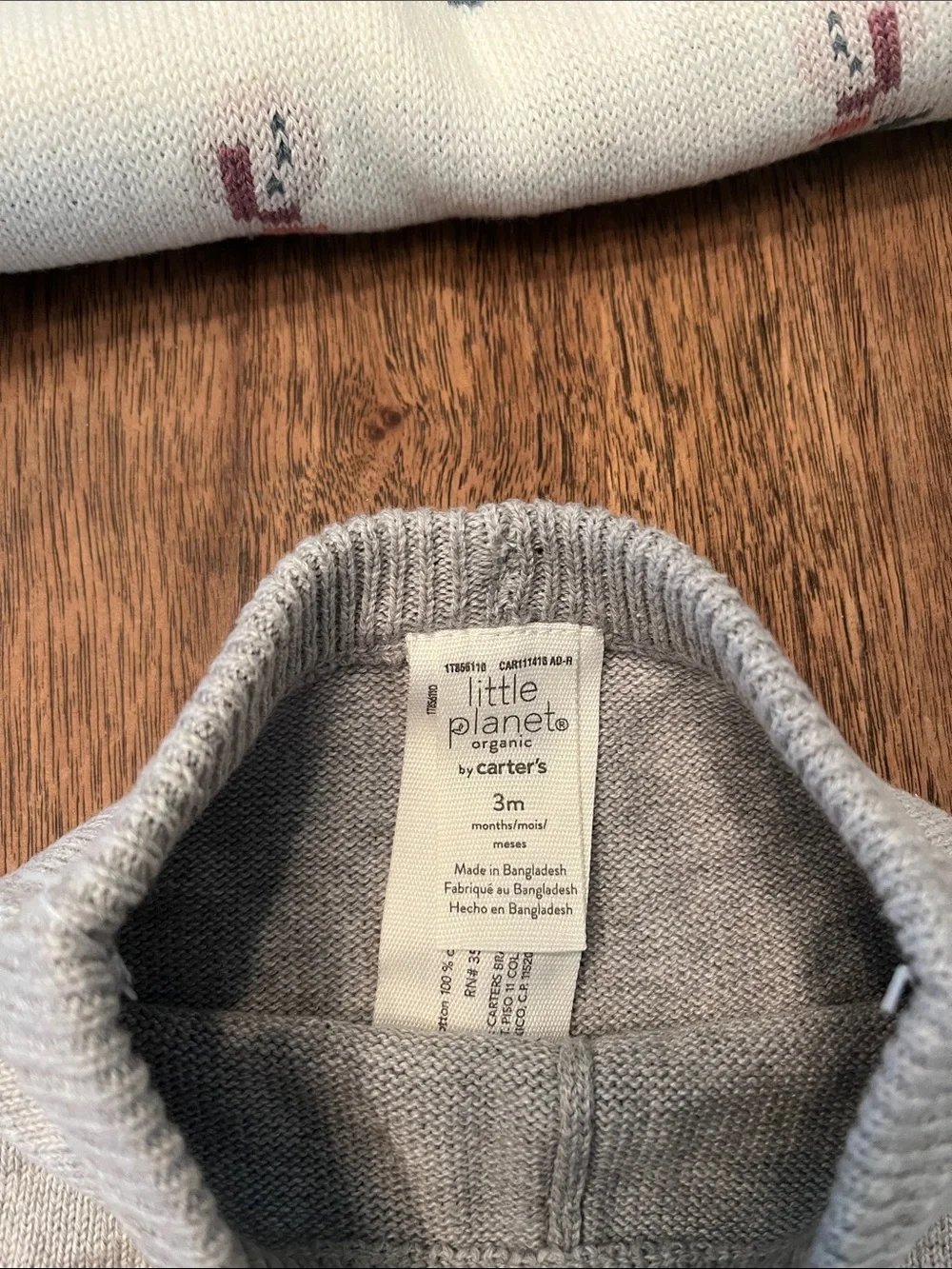 Little Planet Cream Snowman Knit Sweater & Gray Knit Pants Set